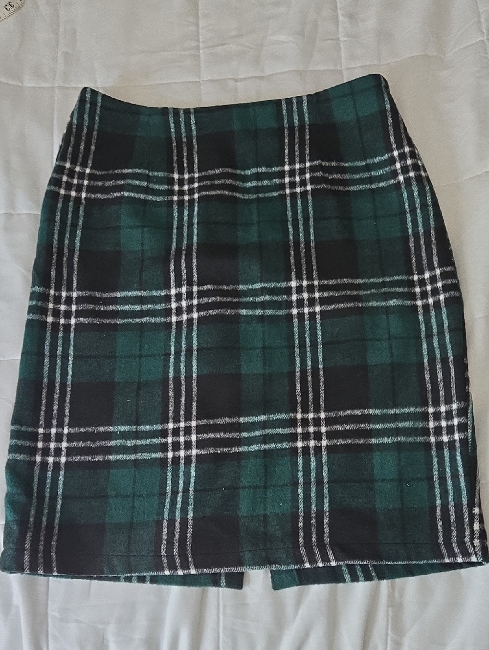 Green Plaid Pencil Skirt - Unbranded